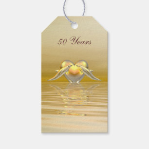Étiquettes-cadeau Dauphins et Coeur du Golden Anniversaire