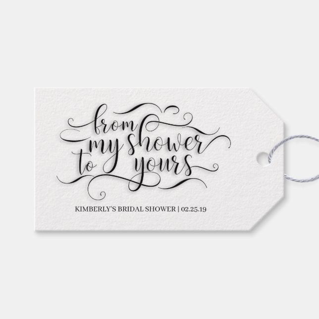 Étiquettes-cadeau De Ma Douche À La Vôtre - Enterrement de Vie de Je (Devant (Horizontal))