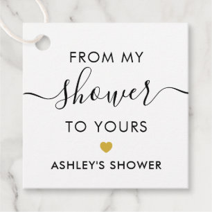 Étiquettes Cadeau De Ma Douche À La Vôtre, Mariage Doré