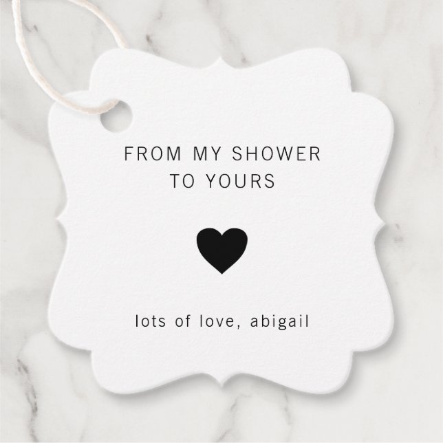 Étiquettes Cadeau De Ma Douche À La Vôtre Mariée Moderne (Devant)