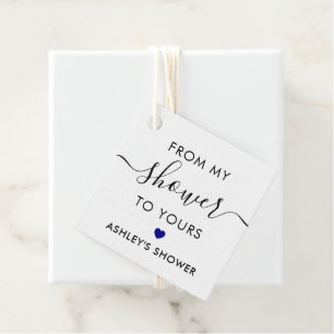 Étiquettes Cadeau De Ma Douche À La Vôtre, Réception De Mariage Bleu
