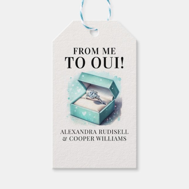 ÉTIQUETTES-CADEAU DE MOI À OUI | FÊTE DES MARIÉES (Devant)