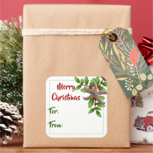 Étiquettes cadeau de Noël Starfish et plage Holly