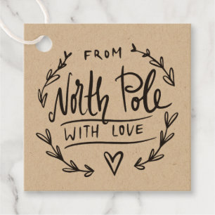 Étiquettes Cadeau De Père Noël Avec Amour Pôle Nord Cadeau