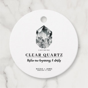 Étiquettes Cadeau Débuts de cristal de quartz clair & mariage de cla