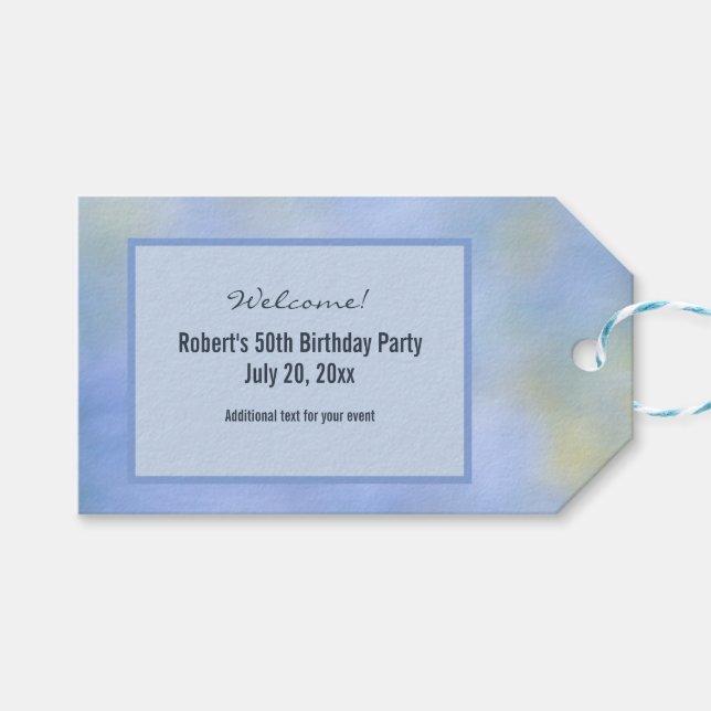 Étiquettes-cadeau Décontracté Abstrait jaune Motif Bienvenue (Devant (Horizontal))