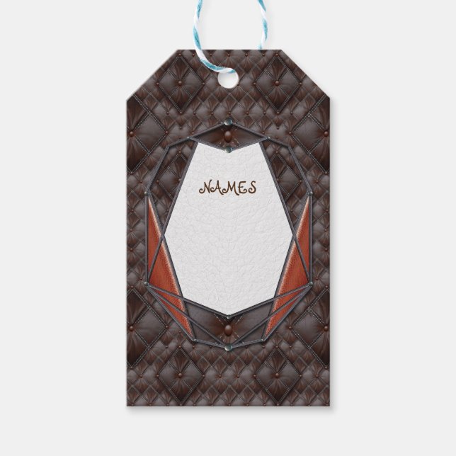 Étiquettes-cadeau Décor académique en cuir 3D (Devant)