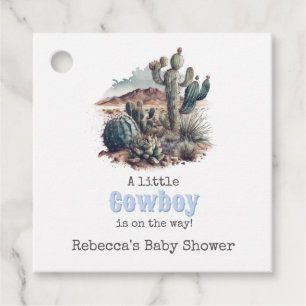 Étiquettes Cadeau Décor Baby shower petit cowboy Western Blue Boy