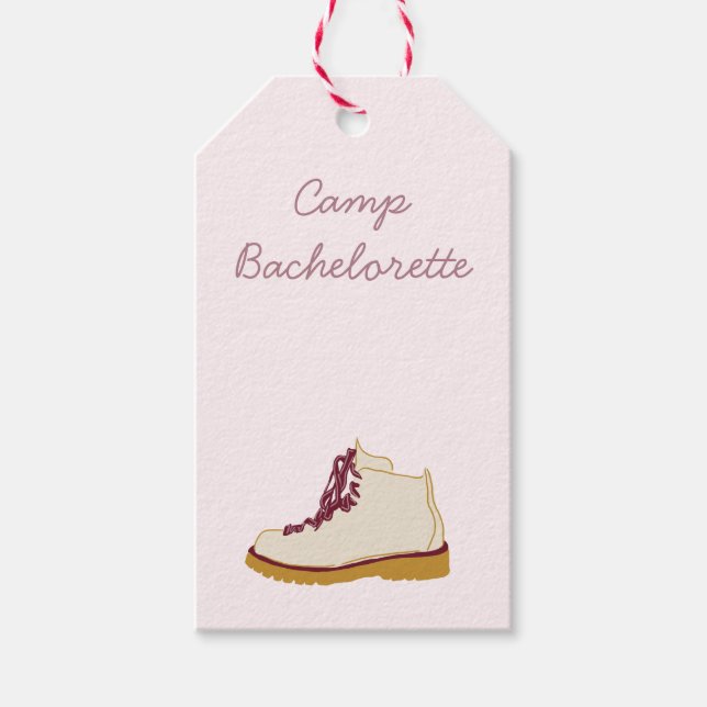 Étiquettes-cadeau décor de bachelorette du camp (Devant)