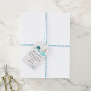 Étiquettes-cadeau Décor de fête d'anniversaire de la princesse Cendr