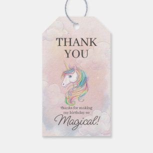 Étiquettes-cadeau Décor de fête d'anniversaire de Unicorn conte de f
