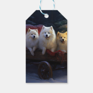 Étiquettes-cadeau Décor de Noël américain esquimau enneigé
