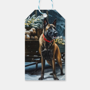 Étiquettes-cadeau Décor de Noël Malinoi Snowy Sleigh