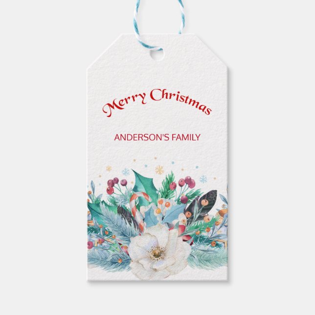 Étiquettes-cadeau Décoration couleur Noël (Devant)