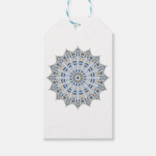 Étiquettes-cadeau Décoration orientale arabesque bleue persane éléga