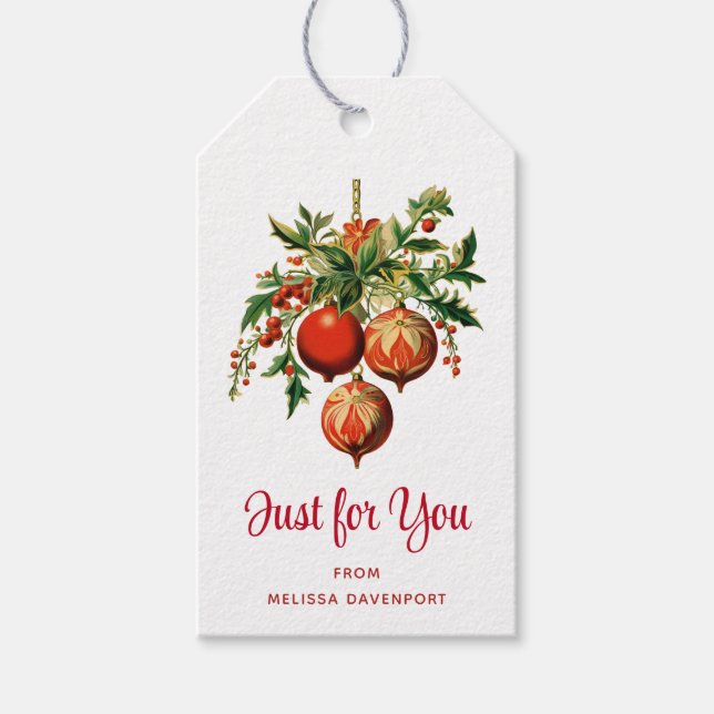 Étiquettes-cadeau Décorations d'arbre de Noël Cool rétros (Devant)