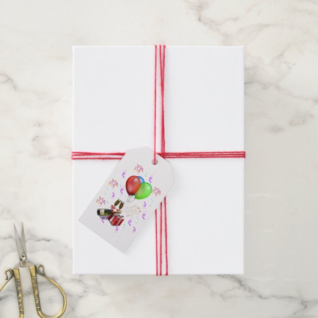 Étiquettes-cadeau Décorations de fête (Avec de la ficelle)
