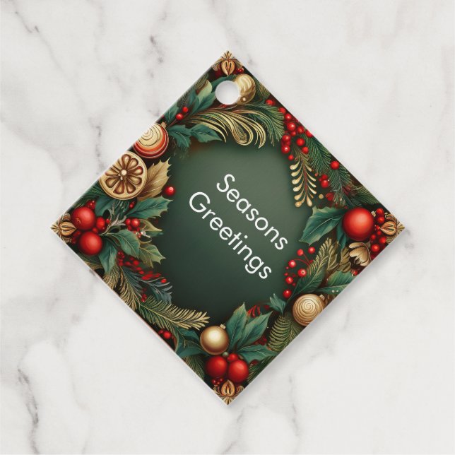 Étiquettes Cadeau Décorations d'esprits de Noël (Devant)