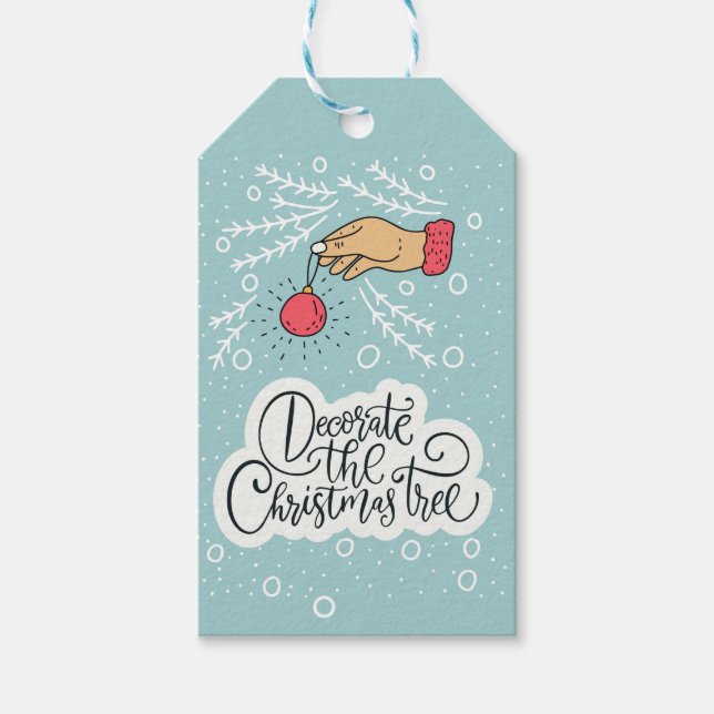 Étiquettes-cadeau Décorez l'arbre de Noël (Devant)