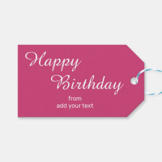 Étiquettes-cadeau Deep Magenta - Pink Birthday Tags cadeaux