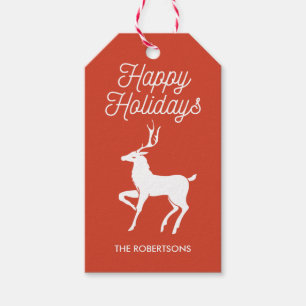 Étiquettes-cadeau Deer de vacances personnalisé