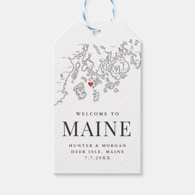 Étiquettes-cadeau Deer Isle Bienvenue dans Maine Wedding Favor (Devant)