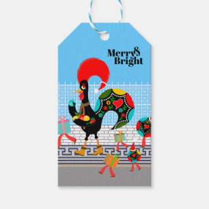 Étiquettes-cadeau Défilé de Noël de la fête des costumes portugais