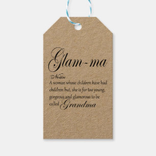 Étiquettes-cadeau Définition de grand-mère GLAM MA