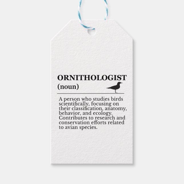 Étiquettes-cadeau Définition d'ornithologue - Vogelkunde (Observatio (Devant)