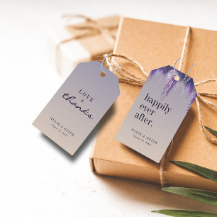 Étiquettes-cadeau Dégradé Floral Violet Pour Toujours Mariage