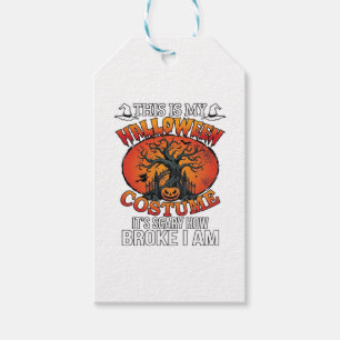 Étiquettes-cadeau Déguisement Halloween Citrouille Cassée Arbre Effr