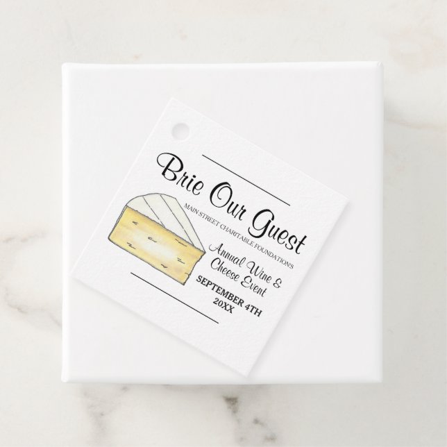 Étiquettes Cadeau Dégustation de fromages à vin Cocktail Party Brie  (En situation)