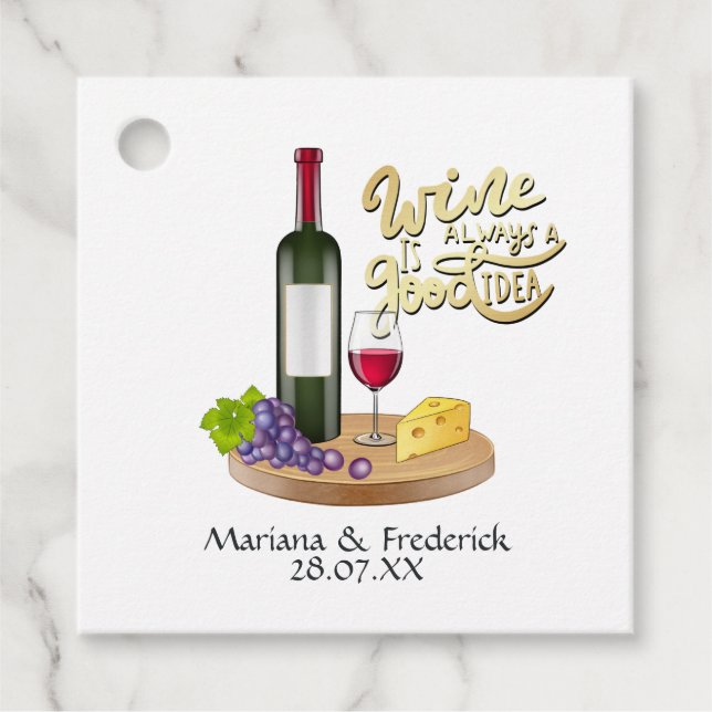 Étiquettes Cadeau Dégustation de fromages et de vins (Devant)