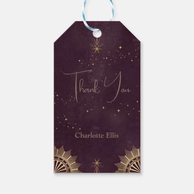 Étiquettes-cadeau Déjeuner de mariage Ciel et Lune Bourgueil Céleste (Devant)