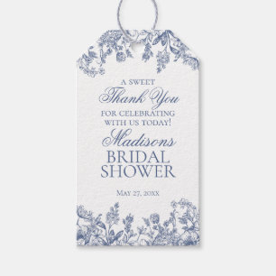 Étiquettes-cadeau Déjeuner de mariage floral vintage en Chinoiserie 