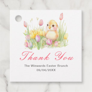 Étiquettes Cadeau Déjeuner de Pâques de poussin printanier