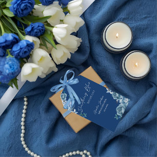 Étiquettes-cadeau Delft Bleu Blanc Chinoiserie Floral Mariage