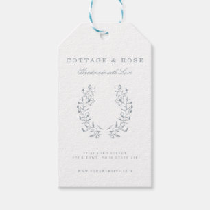 Étiquettes-cadeau Délicat Chabby Cottage main tiré de la couronne fl