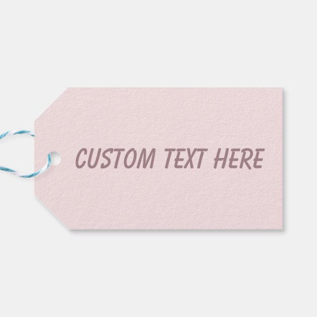 Étiquettes-cadeau Délicat couleur unie rose pâle (Dos Horizontal)