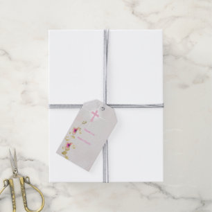 Étiquettes-cadeau Délicat élégance florale baptême cadeau Tags