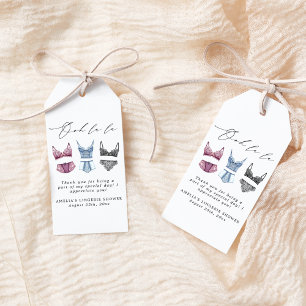 Étiquettes-cadeau Dentelle française lingerie Baby Shower