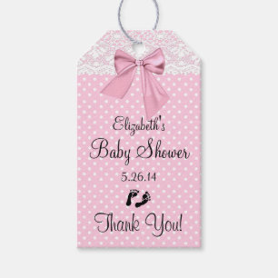 Étiquettes-cadeau Dentelle rose Baby shower Invité Favoriser Merci
