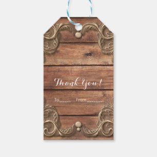 Étiquettes-cadeau Dentelle Wood Rustique Vintage Occident élégant Ma