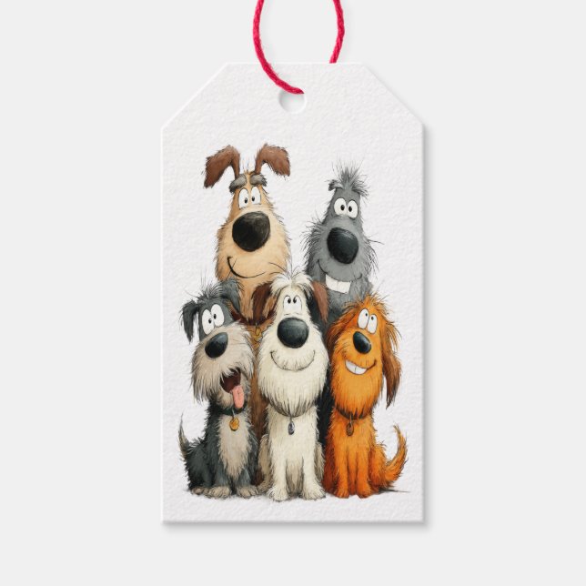 Étiquettes-cadeau DÉPOSER EN Chiens bizarres TOUTES LES OCCASIONS OU (Devant)