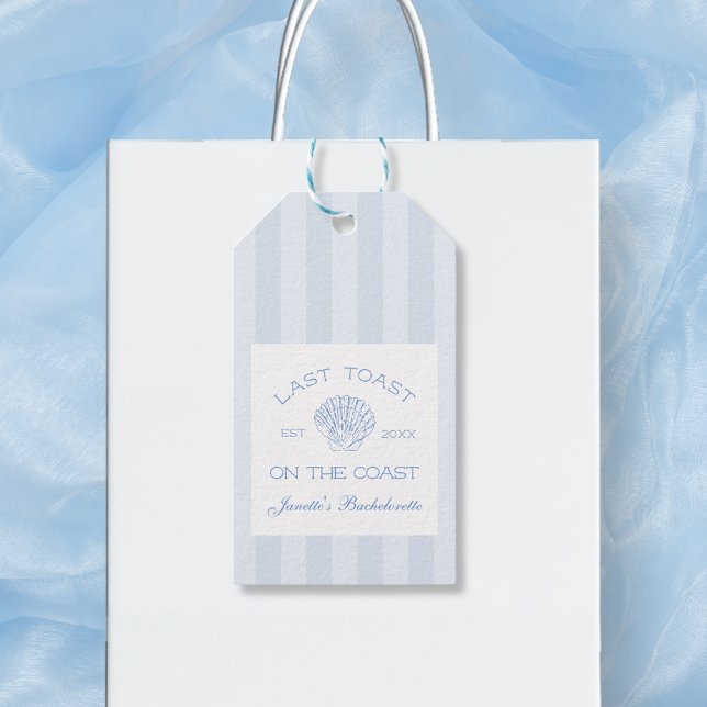 Étiquettes-cadeau Dernier Toast Sur La Côte Faveur de Fête de Bachel (Last Toast On The Coast Bachelorette Party Favor Gift Tags)
