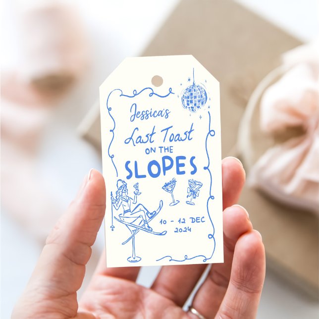 Étiquettes-cadeau Dernier Toast Sur Les Pentes Bachelorette Week-End (Créateur téléchargé)