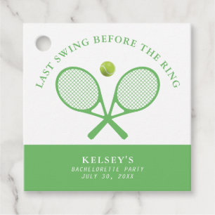 Étiquettes Cadeau Dernière balançoire de célibataire de tennis avant