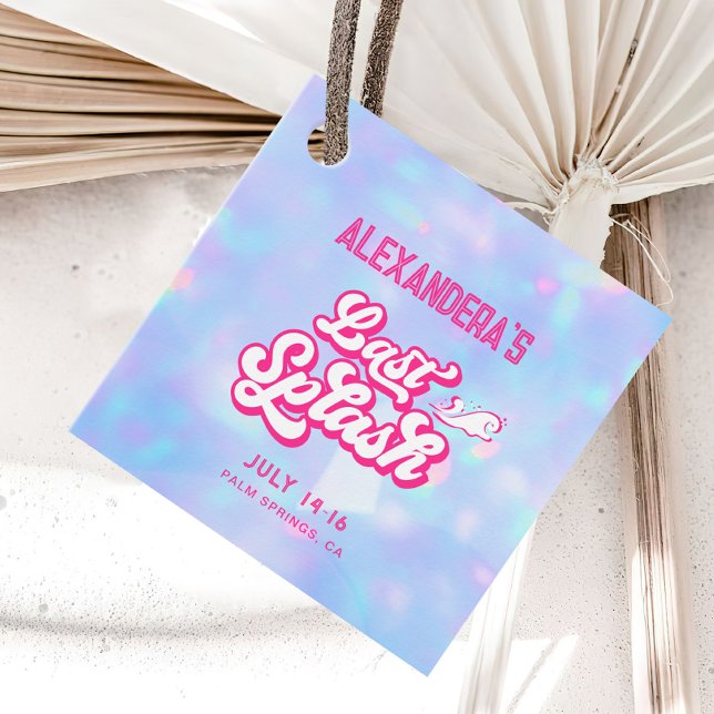 Étiquettes Cadeau Dernière Fête au bord de la Piscine avant le Maria (Créateur téléchargé)