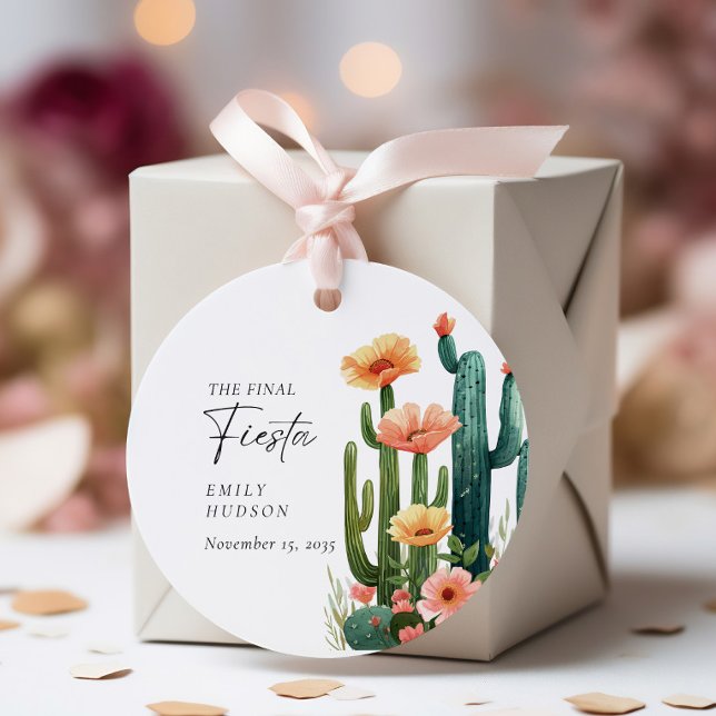 Étiquettes Cadeau Dernière Fête Cactus Enterrement de Vie de Jeune F (Créateur téléchargé)