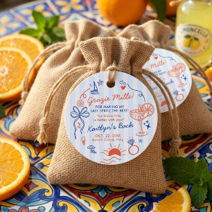 Étiquettes Cadeau Dernière Spritz sur la Côte Amalfitaine pour l'Ent
